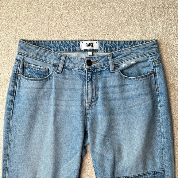 Paige Patchwork Crop Jeans, Size 27 - Picture 2 of 10